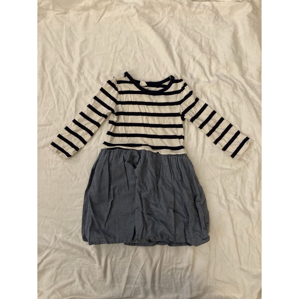 Size 5 Baby Gap girl clothes - 1 piece dress | striped & solid theme